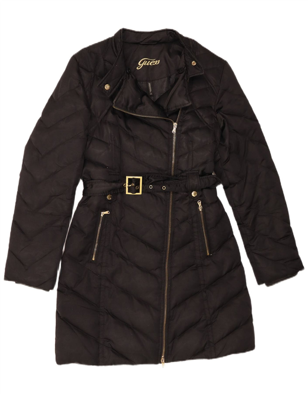 Guess Womens Polstret Frakke UK 10 Small Black Nylon