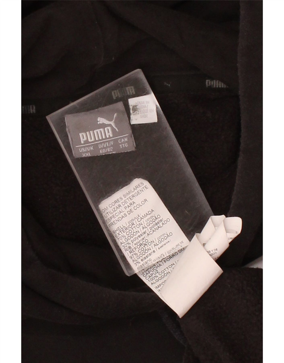 PUMA Mens Graphic Hoodie Jumper 2XL Black Vintage Puma and Second-Hand Puma from Messina Hembry 