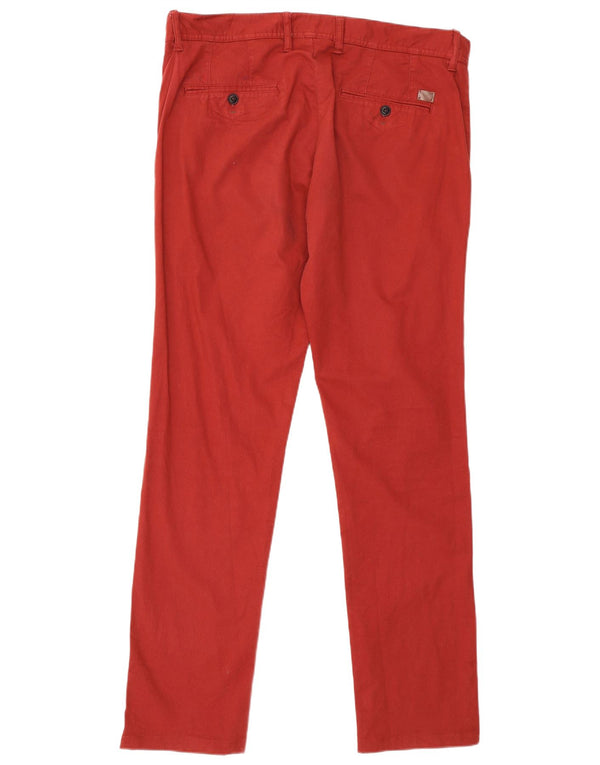 Zara Herre Slim Chino Bukser EU 46 XL W36 L32 Bourgogne bomuld