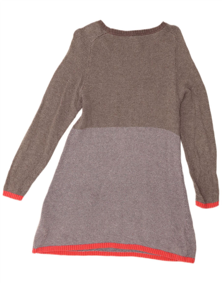 WHITE STUFF Dame Jumper Dress UK 12 Medium Grå Colourblock Bomuld