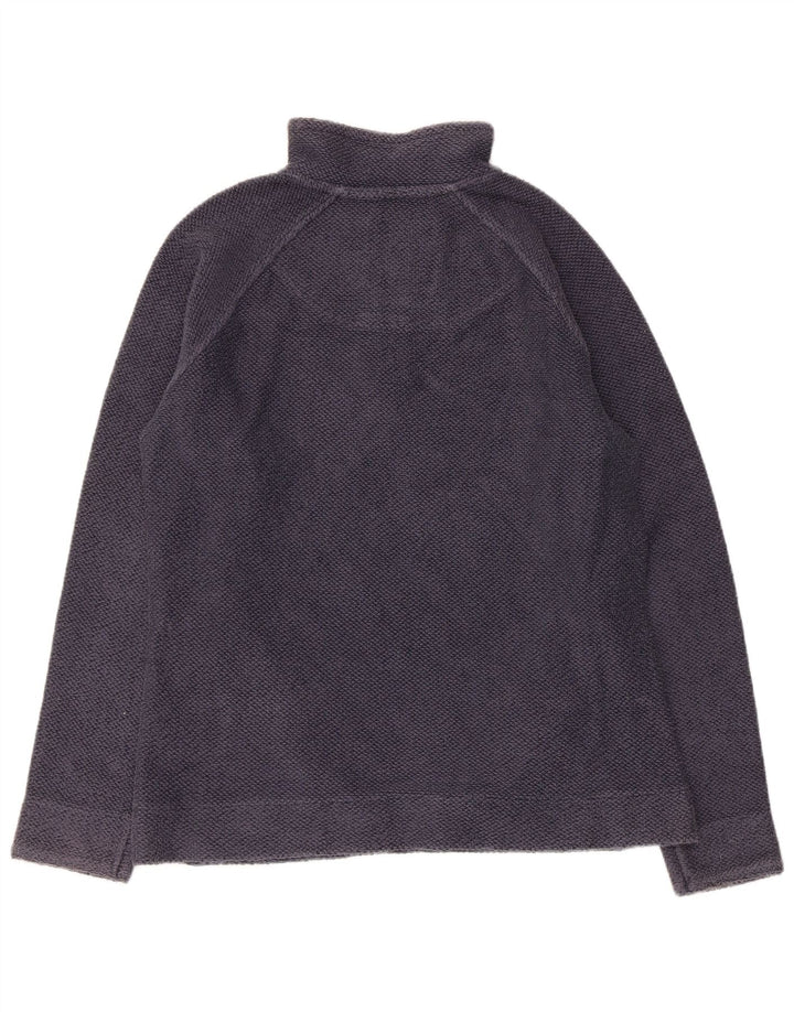 Weird Fish Dame Zip Neck Sweatshirt Jumper UK 12 Medium Navy Blue Bomuld