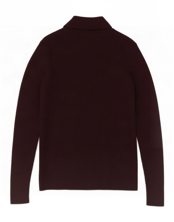 Marks & Spencer Dame Rullehals Sweater UK 14 Large Burgundy