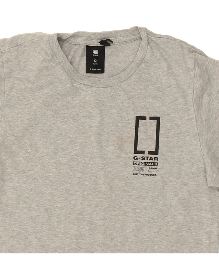 G-STAR Boys Graphic T-Shirt Top 11-12 Years Grey Cotton Vintage G-Star and Second-Hand G-Star from Messina Hembry 