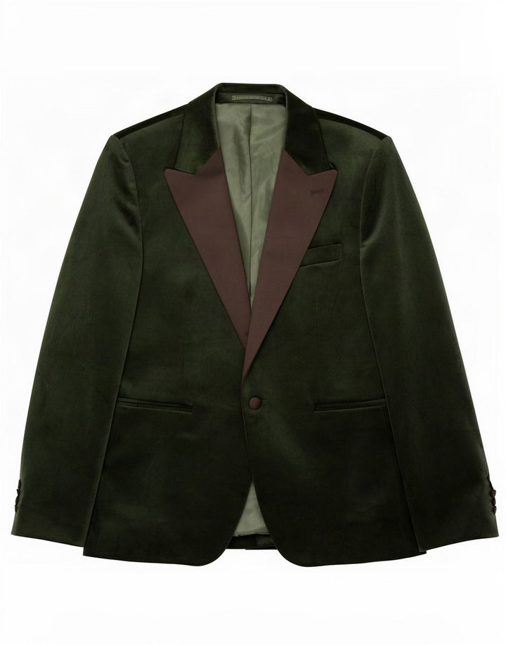 Moncrief Herre 1-knap Velour Blazer Jacket UK 38 Medium Green Polyester