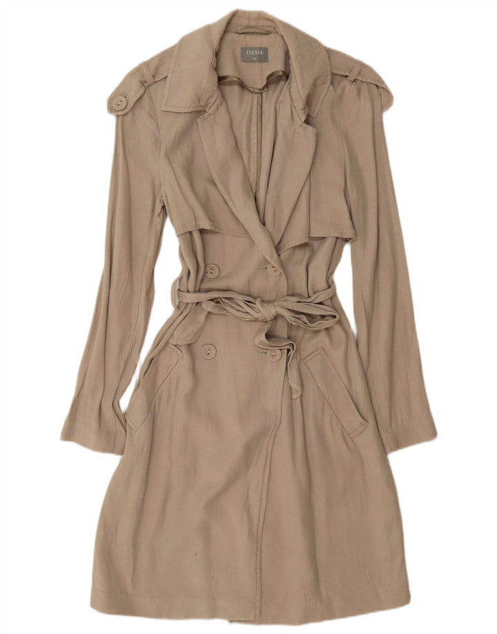 Oasis Womens Trench Coat UK 6 XS Grå Lyocell