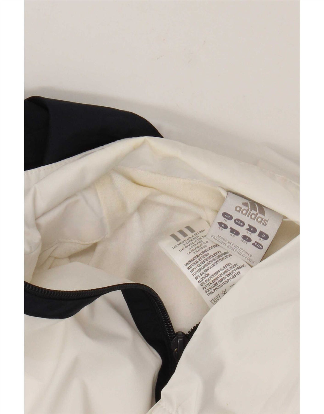 Adidas træningsdragt til kvinder, topjakke UK 16 Large White Colourblock Polyester