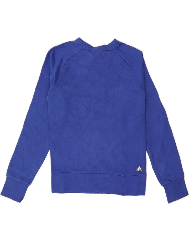ADIDAS Boys Sweatshirt Jumper 11-12 Years Blue Cotton Vintage Adidas and Second-Hand Adidas from Messina Hembry 