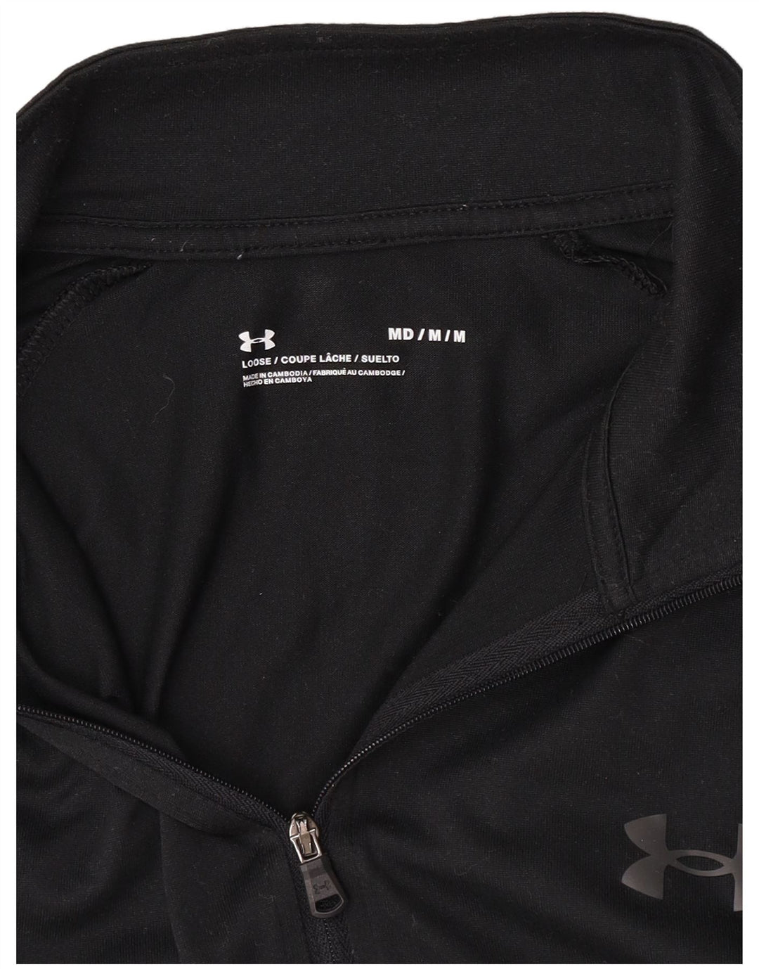 Under Armour Herre Zip Neck Pullover Træningsdragt Top Medium Sort