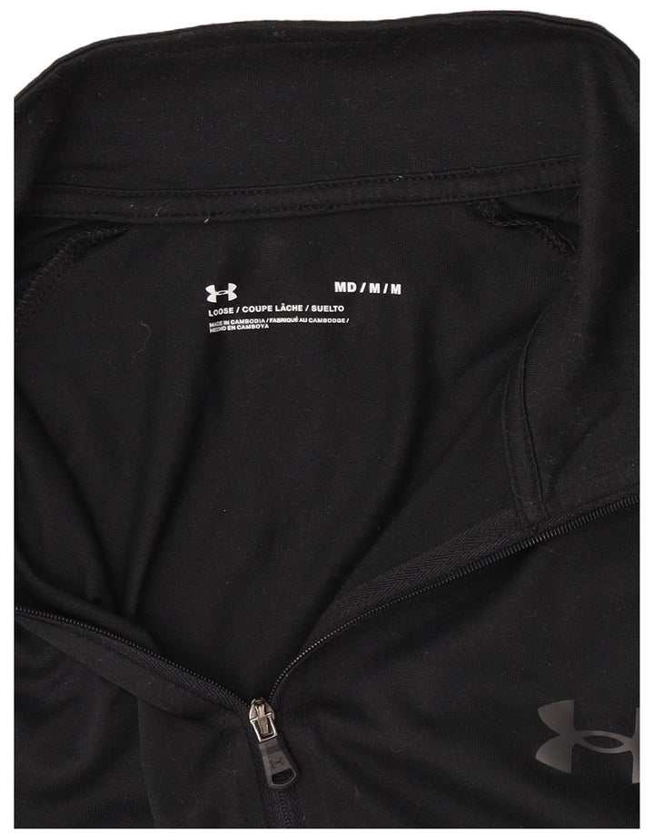 Under Armour Herre Zip Neck Pullover Træningsdragt Top Medium Sort