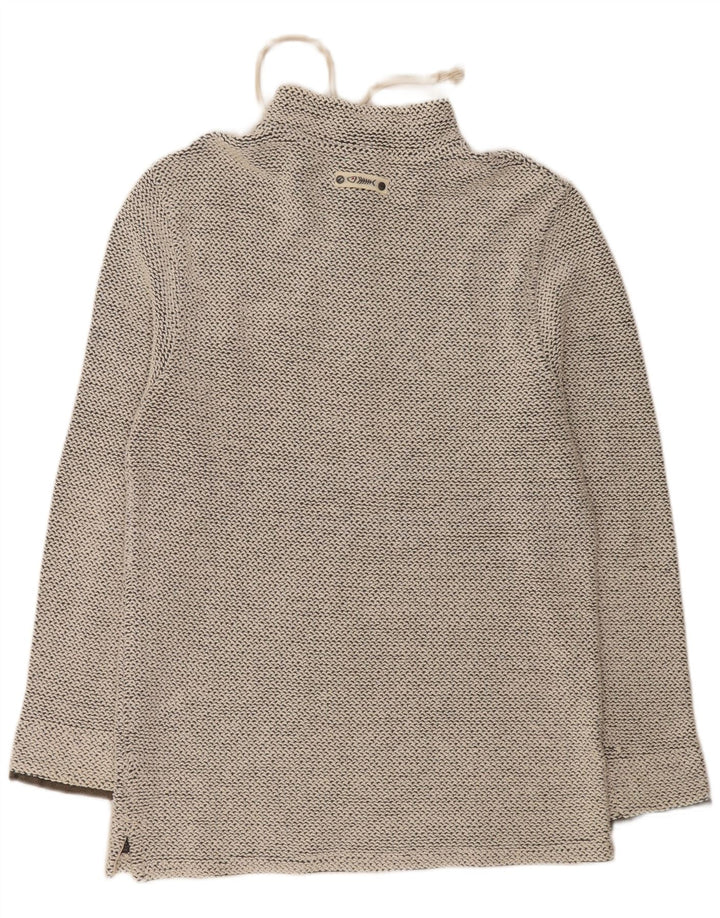 WEIRD FISH Herre Zip Neck Sweatshirt Jumper Large Grå Bomuld