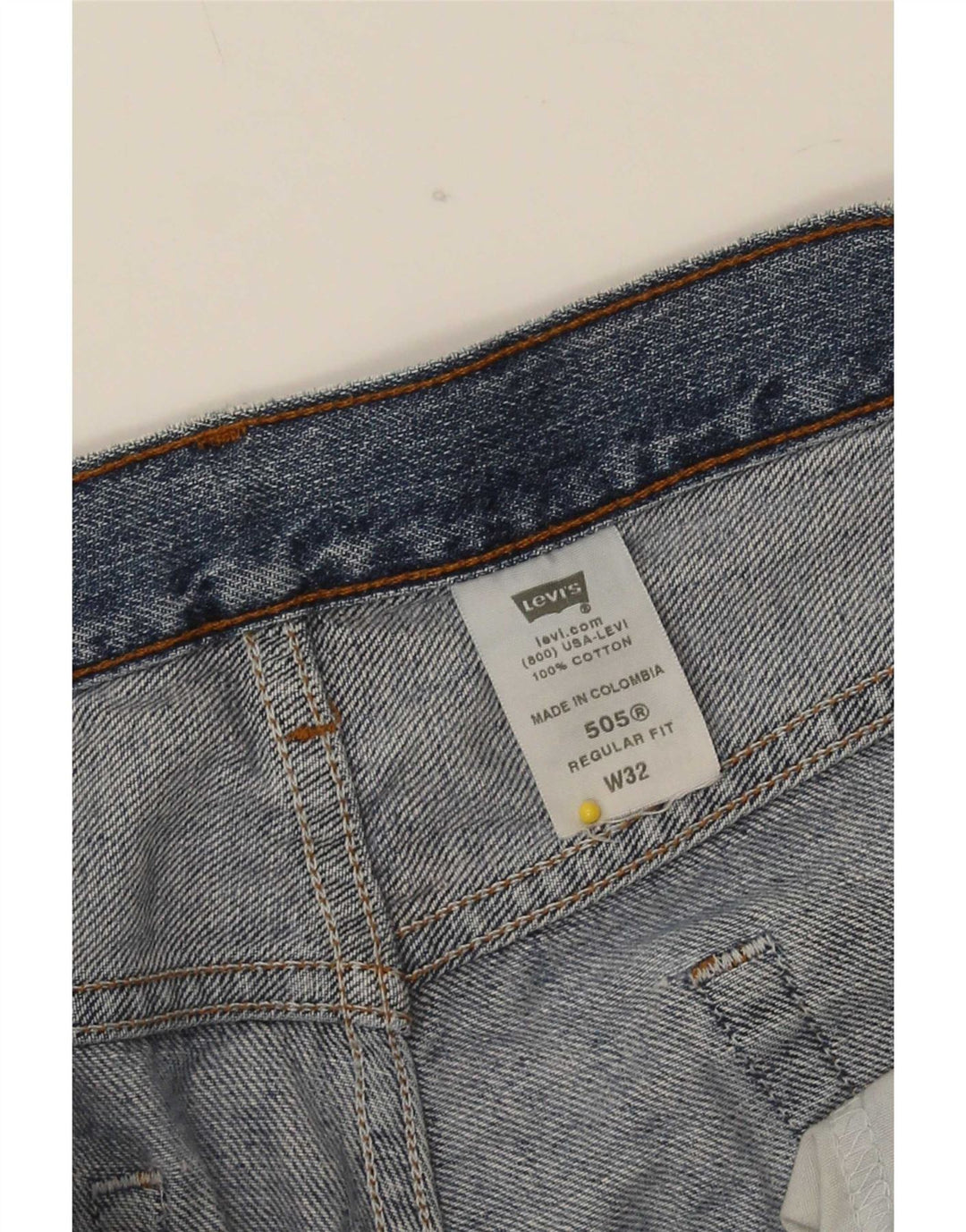 Levi's Herre 505 Distressed Regular Fit denimshorts Medium W32 Blue Cotton