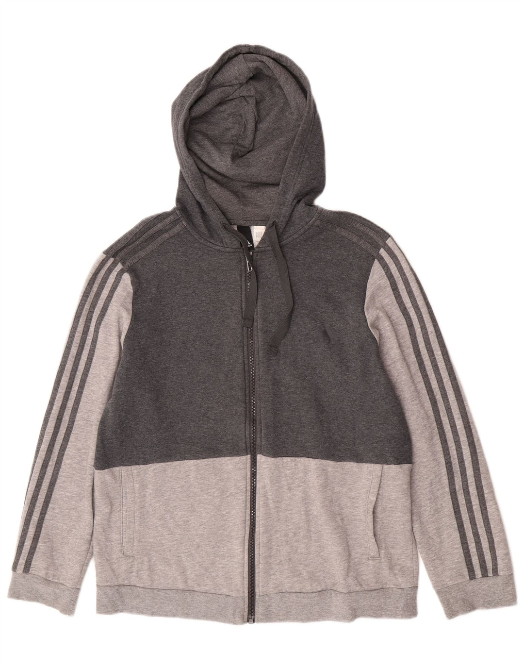 Adidas Dame Hættetrøje Sweater UK 14 Medium Grey Colourblock