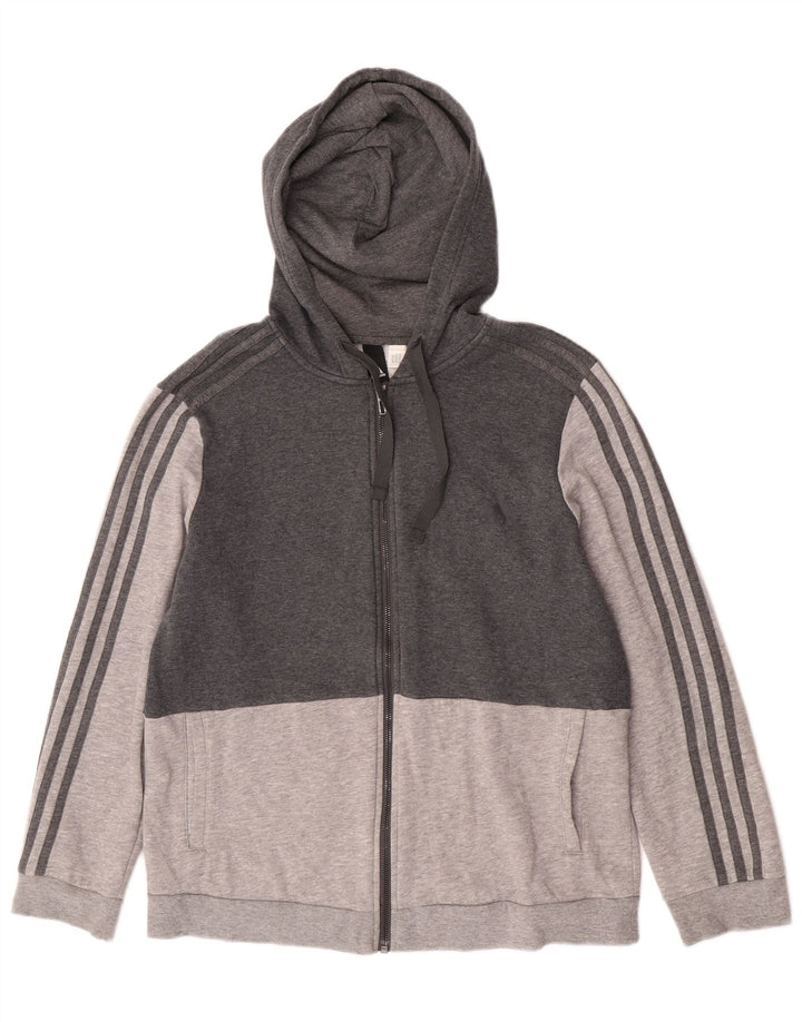 Adidas Dame Hættetrøje Sweater UK 14 Medium Grey Colourblock