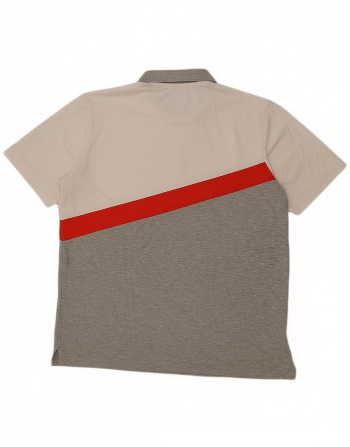 Adidas Herre Climalite Polo Shirt Large Grå Colourblock Polyester