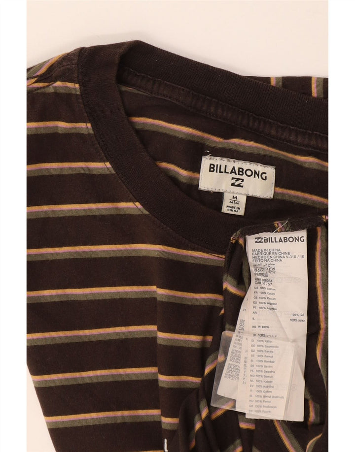 Billabong herre T-shirt top mellem brun stribet bomuld