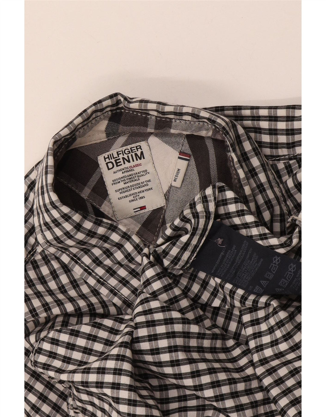 Tommy Hilfiger Herreskjorte Medium Blue Gingham Cotton