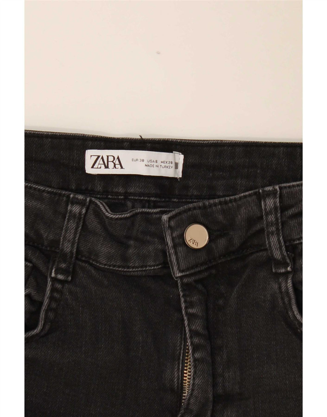 Zara Dame Straight Jeans EU 38 Small W28 L26 Sort