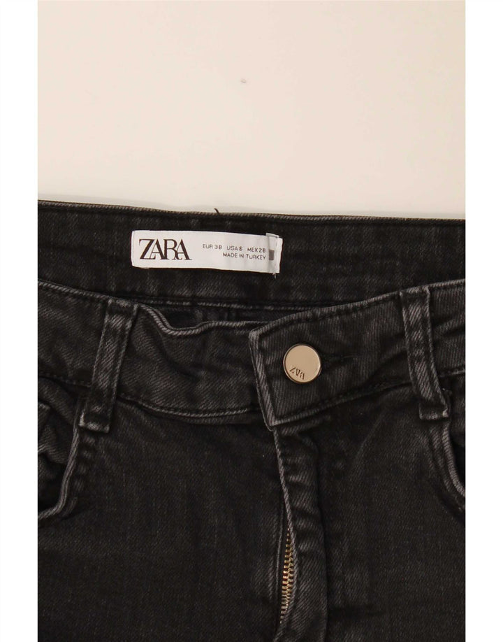 Zara Dame Straight Jeans EU 38 Small W28 L26 Sort