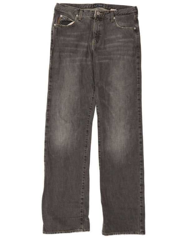 Armani Straight Jeans til mænd W29 L33 Grå Bomuld