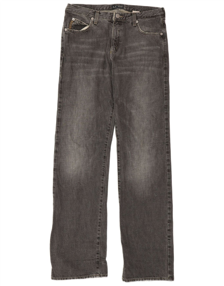 Armani Straight Jeans til mænd W29 L33 Grå Bomuld