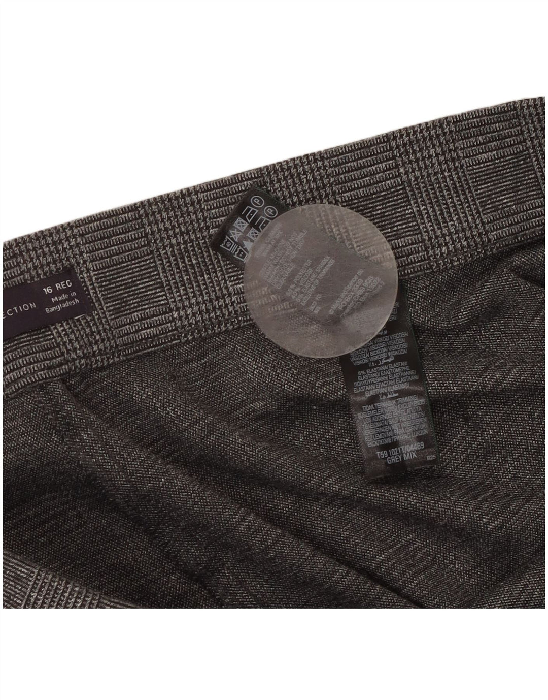 Marks & Spencer Dame Cropped Trousers UK 16 Large W34 L24 Grå ternet