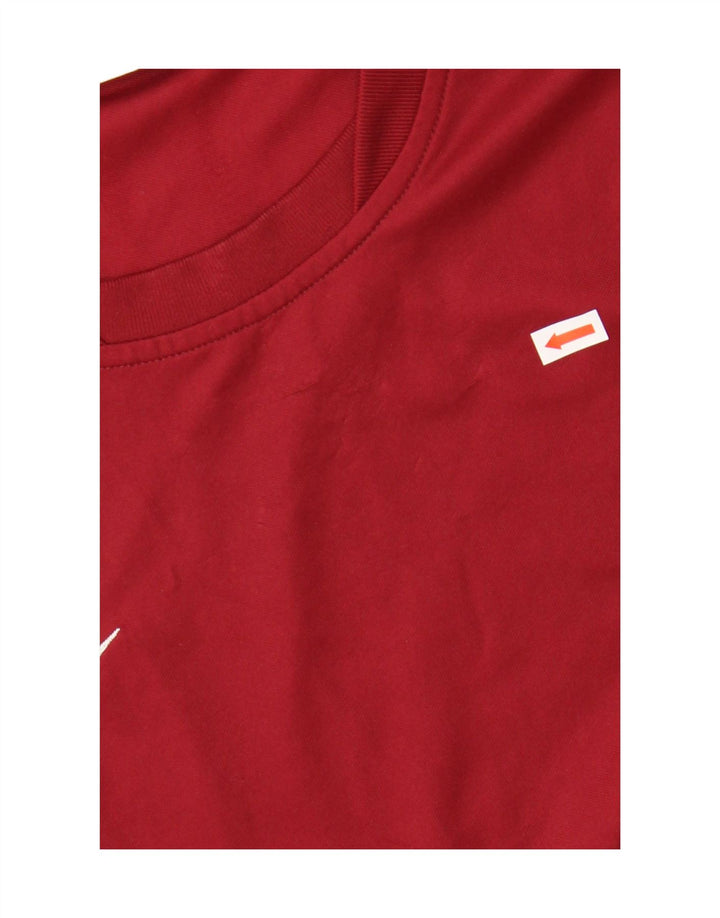Nike Dri Fit T-shirt top til mænd, stor rødbrun polyester