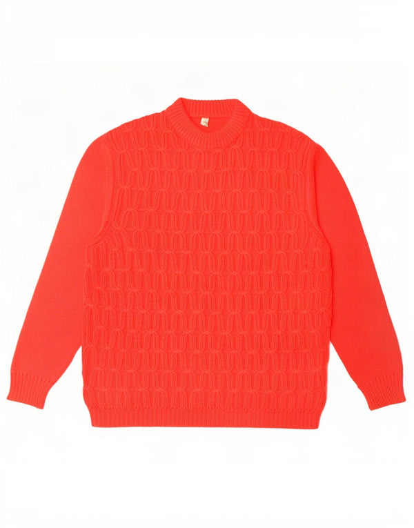 Vintage Womens Crew Neck Jumper Sweater UK 16 Large Red Acryl