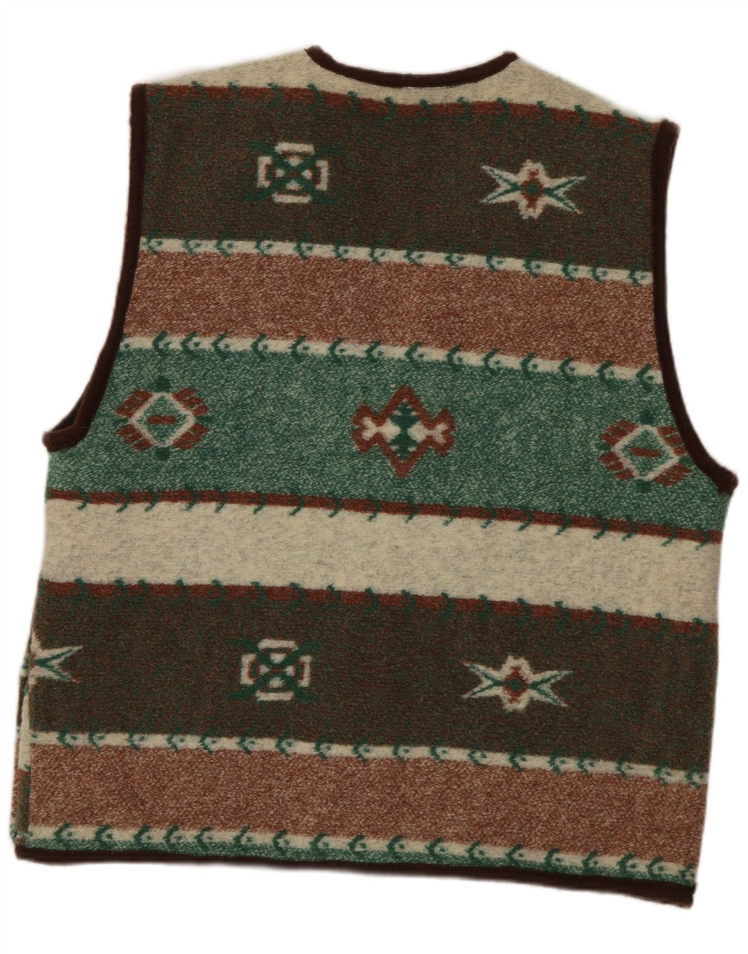Vintage Herre Gilet UK 38 Medium Flerfarvet Geometrisk Polyester