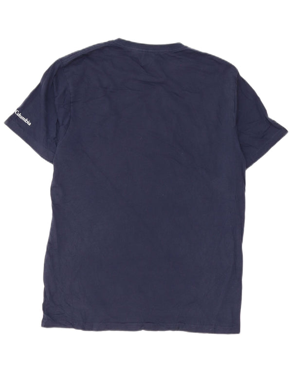 Columbia Herre grafisk T-shirt Top Medium Marineblå Bomuld