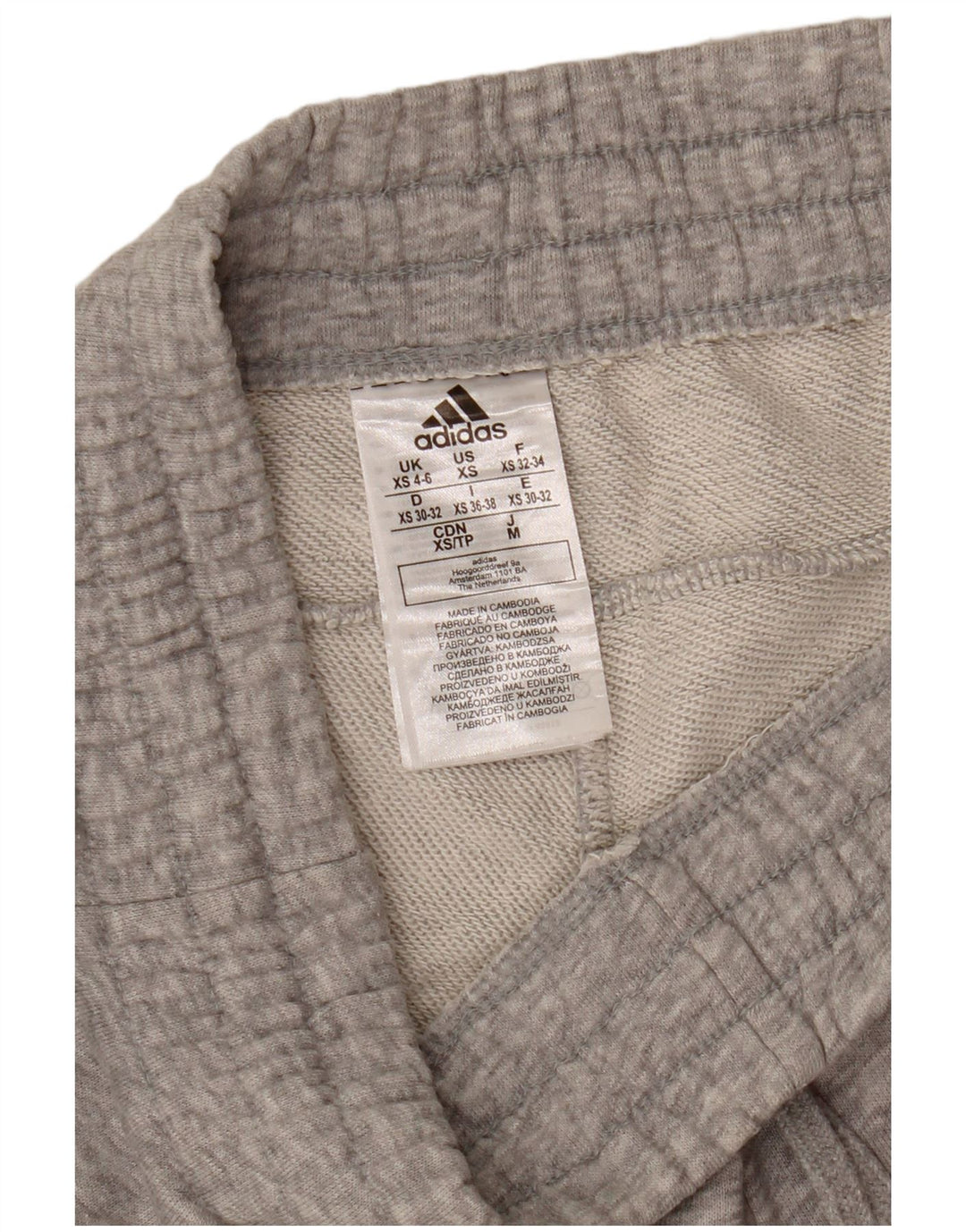 ADIDAS grafiske sportsshorts til kvinder UK 4/6 XS grå bomuld