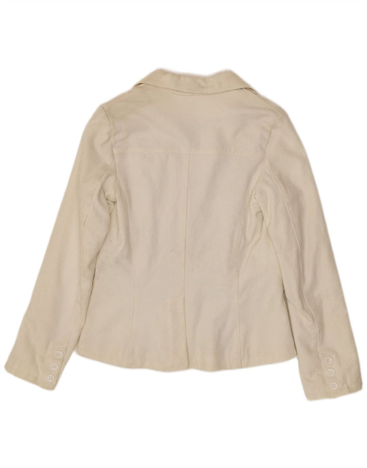 Yes London Dame 2-knaps blazerjakke IT 44 Medium Hvid Bomuld