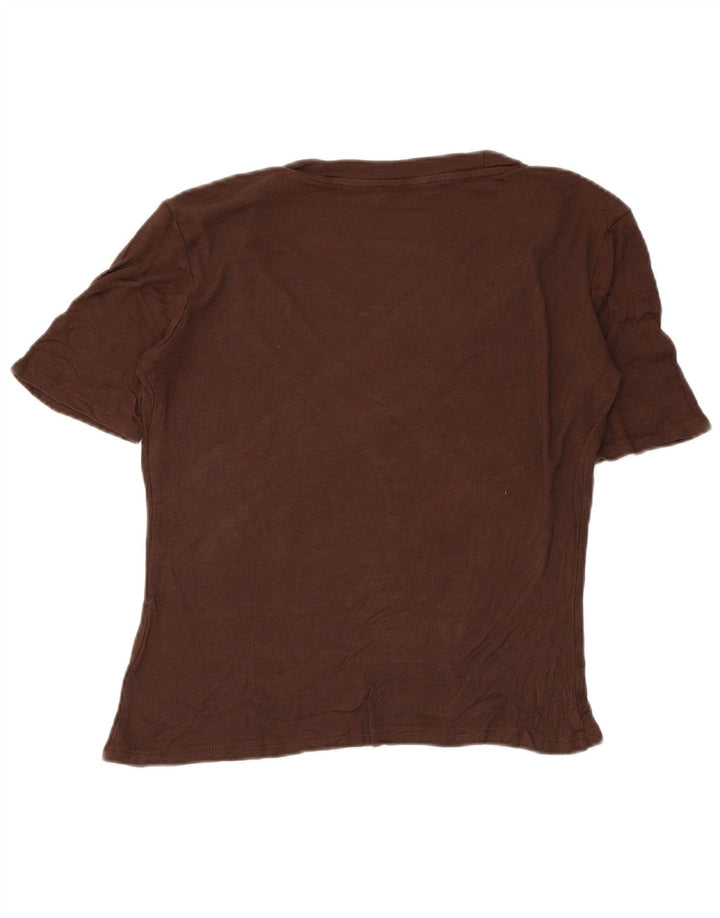 Zara T-Shirt Top UK 12 Medium Brun