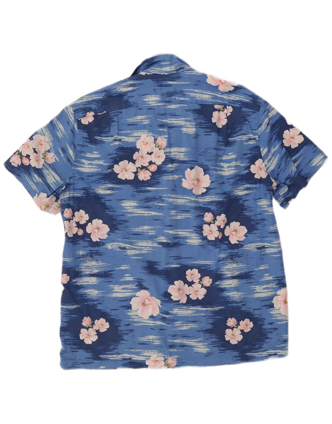 J. CREW Herre Flex kortærmet skjorte mellemblå blomsterbomuld