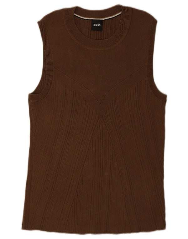 Hugo Boss Damevest Top UK 18 XL Brun Viscose