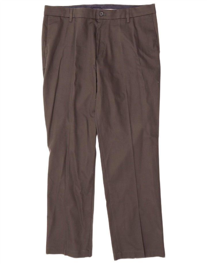 DOCKERS Herre Comfort Fit Straight Chino Bukser W36 L30 Grå Bomuld