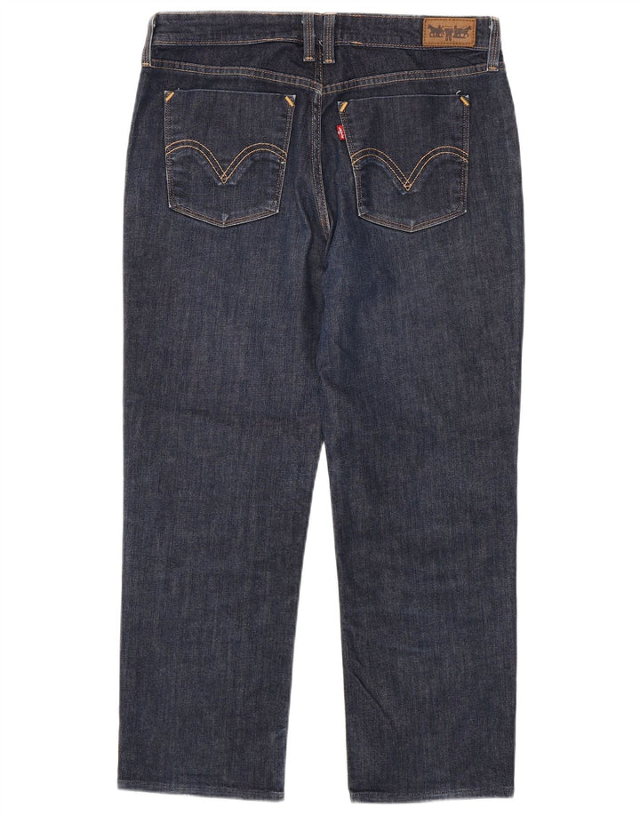 Levi's Womens Crop Straight Jeans W34 L26 Marineblå Bomuld