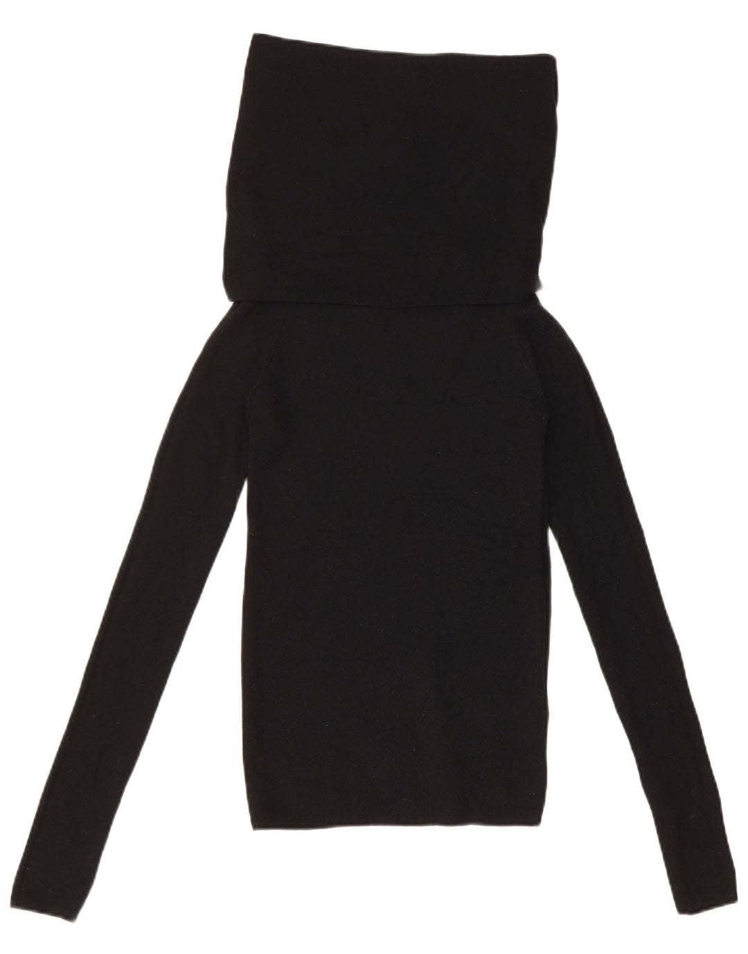 Zara Dame Roll Neck Top Langærmet UK 8 Small Black Polyester