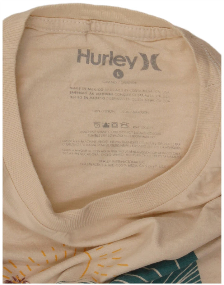 Hurley Herre Grafisk T-Shirt Top Stor Off White Bomuld