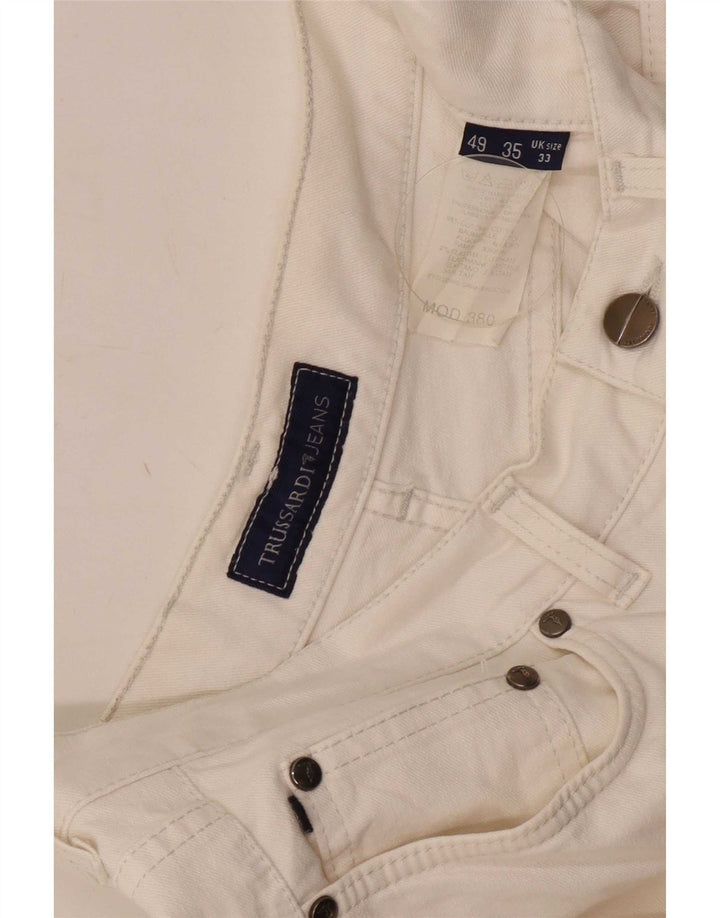 Trussardi Straight Jeans til mænd W33 L33 Hvid bomuld