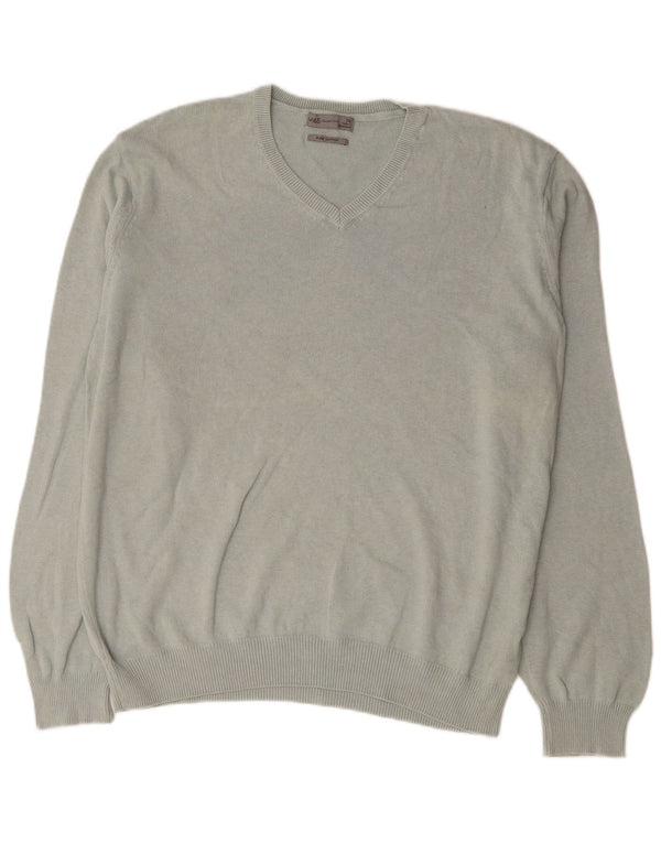 Marks & Spencer Herre V-hals sweater 2XL Grå Bomuld