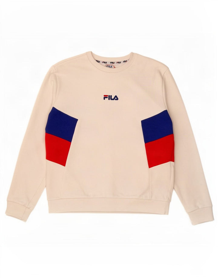 Fila Sweatshirt til mænd Lille hvid Colourblock Bomuld