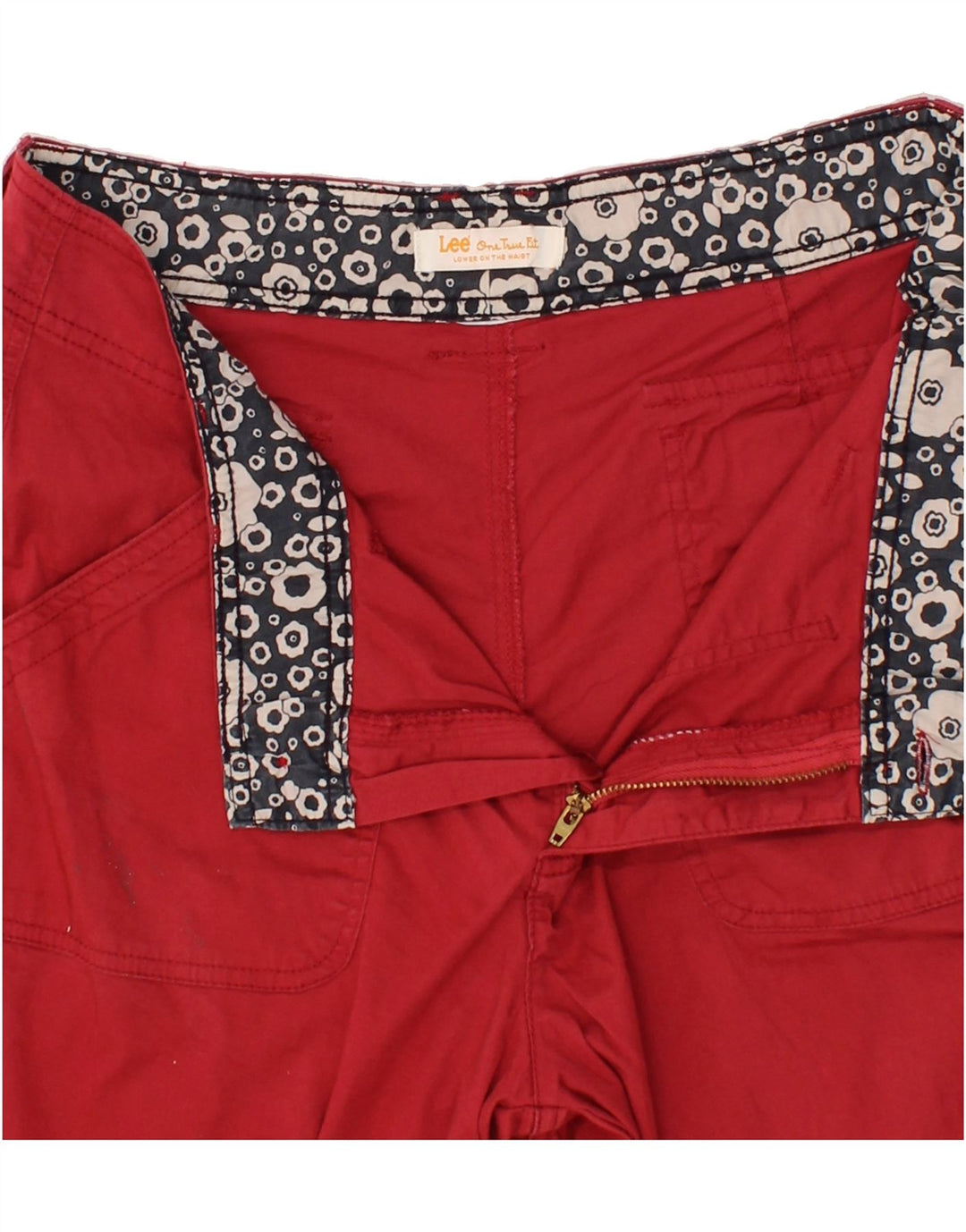 LEE Womens Straight Capri Trousers W32 L21  Red Vintage Lee and Second-Hand Lee from Messina Hembry 