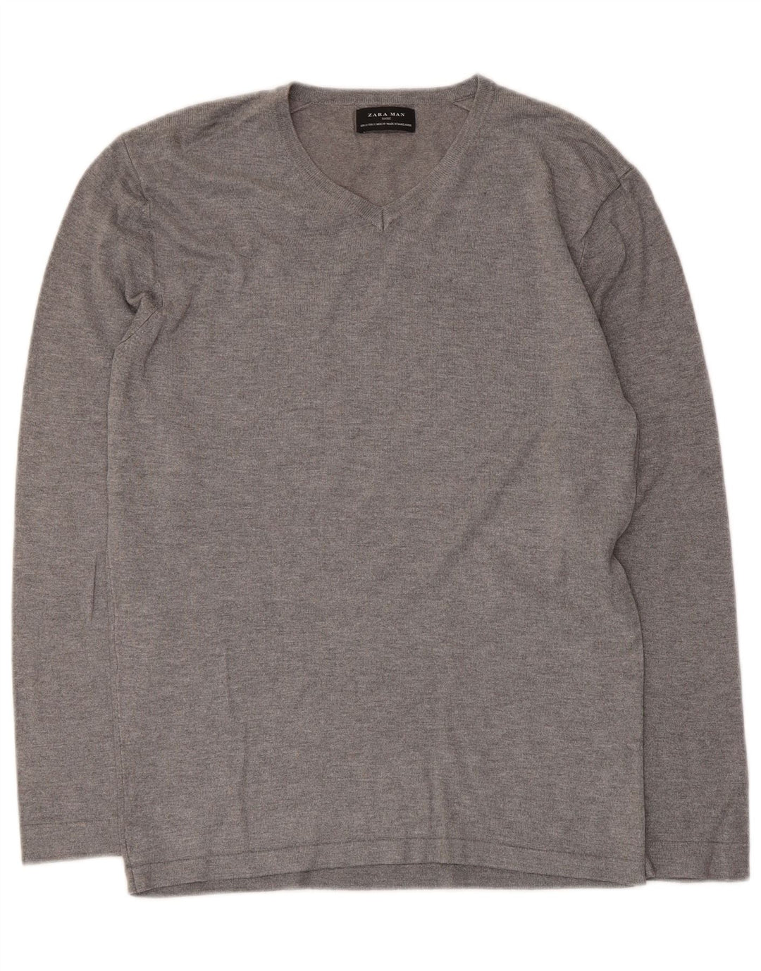 Zara Herre V-hals sweater lille grå viskose