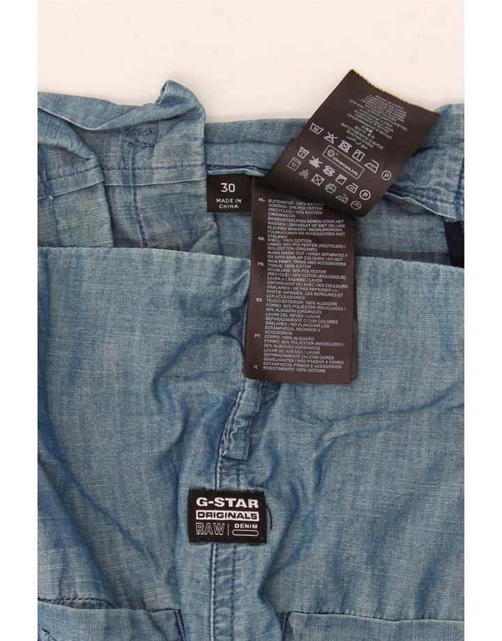 G-Star kvinders pind chino shorts W30 mellemblå bomuld