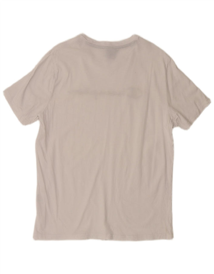Champion Herre Grafisk T-Shirt Top Stor Hvid Bomuld
