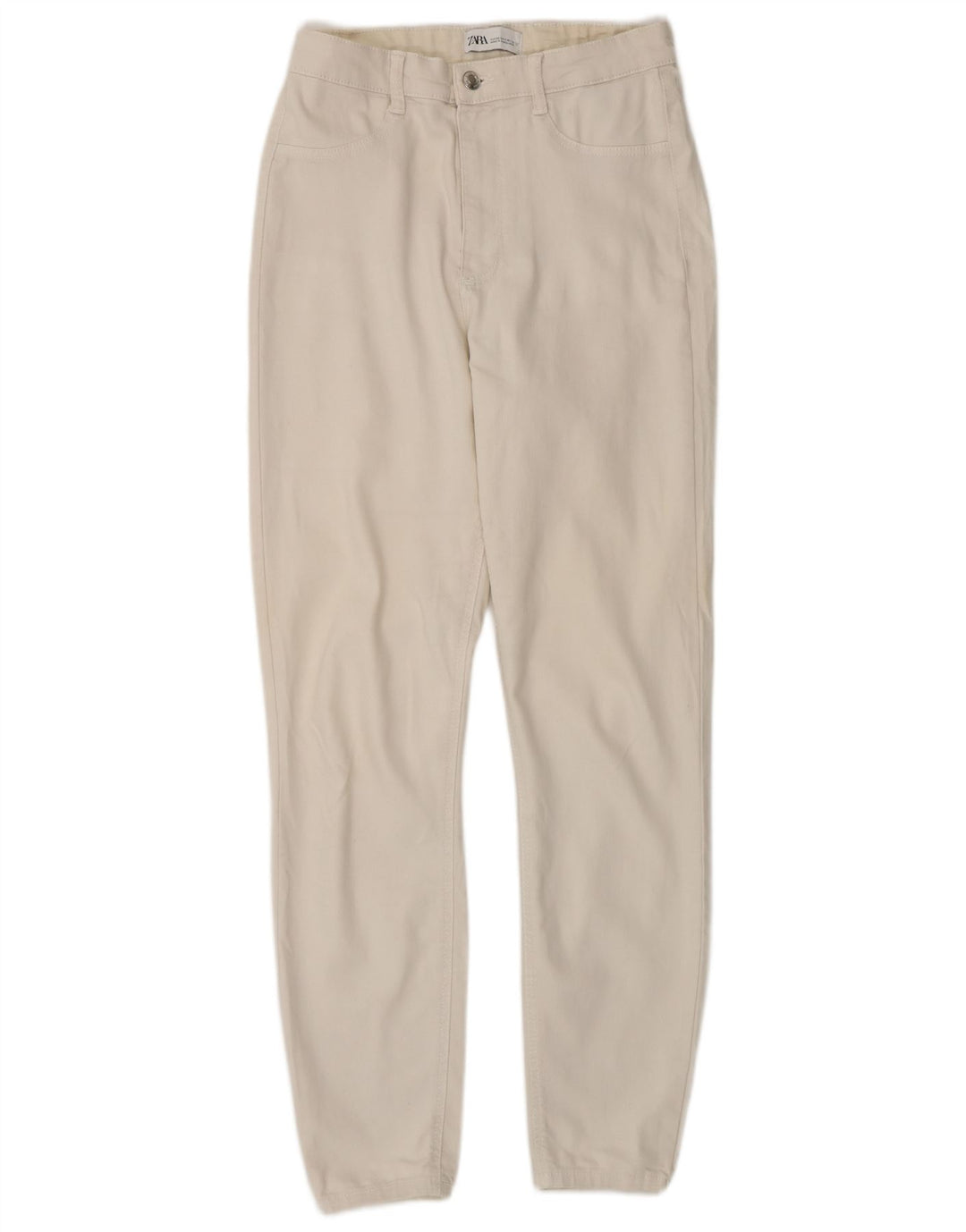 Zara Dame Slim Jeans EU 38 Small W28 L29 Off White Bomuld