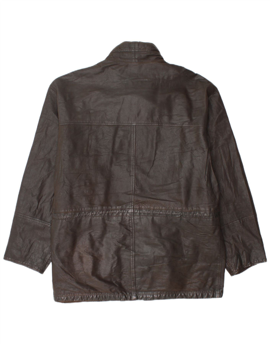 VINTAGE Mens Leather Jacket IT 50 Large Brown Leather