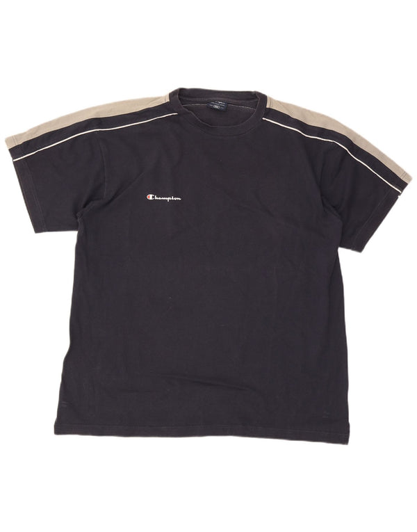 Champion Herre T-Shirt Top 2XL Navy Blue Colourblock