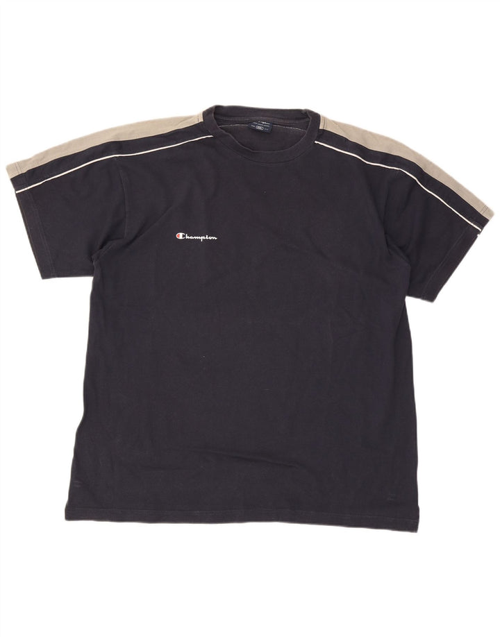 Champion Herre T-Shirt Top 2XL Navy Blue Colourblock