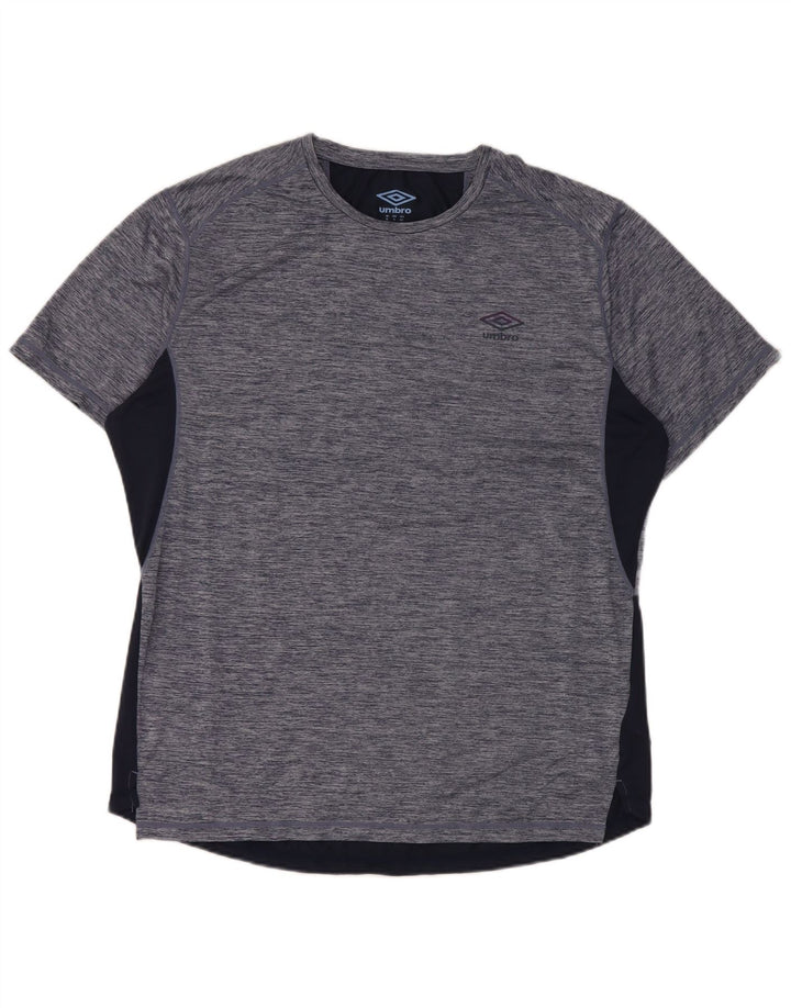 Umbro Herre T-Shirt Top XL Marineblå Flecked Polyester